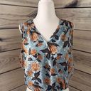 Rachel Zoe Blue Floral Cropped Sleeveless Blouse Photo 0