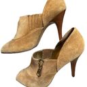 Guess Davynn Camel Ankle Booties  Leather/Suede Peep Toe Heel  size 8.5M Photo 2