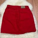 Calvin Klein Y2K Style CK  Tango Red Denim Mini Skirt 27 Photo 4