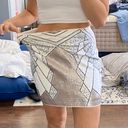 EXPRESS White and Silver Sequins Mini Skirt Photo 6