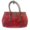 Coach EUC Vintage  Hampton Deep Red Suede Buckle Top Handles Satchel Shoulder Bag Photo 1