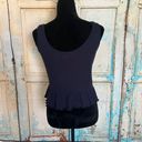 Primark Women Sleeveless Ribbed Knit Black Ruffles Tank Top Size 6. Photo 2