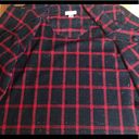 Christopher & Banks Vintage 90’s  Black Red Plaid Glitter Blazer Jacket Size M Photo 12