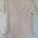 White Crow  Buckle V Neck Raw Edge Light Pink T Shirt Size Small Photo 0