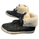 Arizona Jeans Co Faux Fur Lined Black High Top Sneakers w Snaps For Folding Shorter Wm 8 Photo 4