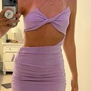 Blanc NWT  Clothing Strappy Cutout Bodycon Ruched MIDI Dress Size Small Lavender Photo 15