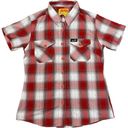 ma*rs DIXXON Clay Smith Cams . Horsepower Plaid Button Down Shirt Medium Red Grey Photo 1