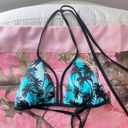 Y2K reversible pink and blue palm tree bikini top with padding Photo 3