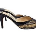 Jimmy Choo  Patent Leather Snakeskin Peep Toe Kitten Keel Sandals Black Size 38.5 Photo 3