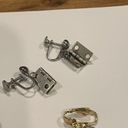 Gold Hinge Lot Of 3 Fun Novelty Clip On Screw On Earrings Dangle- Door Hinge Horseshoe Etc Photo 7