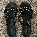 Wild Diva Black Gold Stud Sandals Photo 4