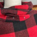 White Birch Red Black Buffalo Plaid Color Block Turtleneck Sweater Top Small Photo 3