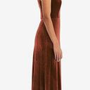 The Moon Threads Auburn Velvet Halter Dress Photo 1