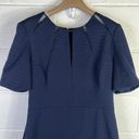 Badgley Mischka RTR 
Navy Star Neckline Sheath Navy Sz 14 1x Wedding mesh neck Photo 4