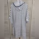 Lands'End  Terry Cloth Hooded Swim/Beach
Coverup Dress White/Navy-1X-2X Photo 2