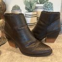 Very G Snakeskin Faux Leather Ankle Boots Stacked Heels  Size 8. Photo 1