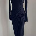 Badgley Mischka  Black Draped Dress Size 8 Photo 0