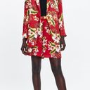 ZARA  Satin Floral Hawaiian Print Blazer Red/Green SIZE XS NEW Photo 6