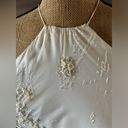 Laundry by Shelli Segal LAUNDRY SHELLI SEGAL Cream Silk Devore Beaded Embellished Halter Gown Dress Photo 3