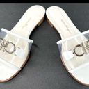 Salvatore Ferragamo  Rhodes Pvc Gancini Logo White Leather Flat Sandals Size US 5 Photo 9