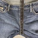 Apt. 9  Capri Jeans Womens 12 Blue Straight Leg Denim Cuffed Rhinestone Bedazzled Photo 9