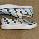 Vans Blue/Off White Checkered Slip-Ons Photo 3