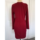 The Row  A- Dress Red Metallic Thread Empire Waist Square Neck Long Sleeve Pull On M Photo 2