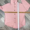 7th Ray  Cable Knit Button Front Shirt Jacket Shacket Pink Small Photo 14