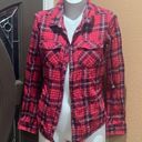 Roxy  red plaid button up collared shirt Photo 1