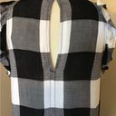 Chelsea and Violet  Black & White‎ Buffalo Plaid Check Sleeveless Ruffle Dress Sz S Photo 7