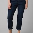 prAna New  Buxton Mid Rise Slim Boyfriend Jeans Stretch Denim Deep Blue Size 10 Photo 1