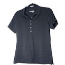 Callaway  Black Mesh Striped Polo Shirt Womans Small Short Sleeve Athletic Photo 0