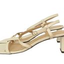 frame denim Frame Le Braxton Strappy Sandal Off White Leather Square Toe Heel Size 38.5 | 8 Photo 3