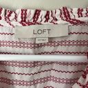 Loft  Women’s White Red Long Sleeve Business Casual Top Size  XS Photo 4