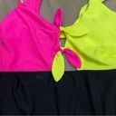 No Boundaries  Neon Color Block cutout One-Piece Swimsuit Size L Photo 1