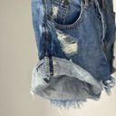 One Teaspoon  Bandits Denim Shorts Relaxed Fit Long Rise Twisted Cuff Hem Photo 5