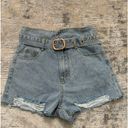 Kittenish Blue Jean Shorts with Belt Size S Photo 1