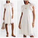 Ulla Johnson  Norah White Broderie Anglaise Eyelet Flutter Sleeve Tiered Dress 4 Photo 1