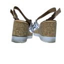 Nature Breeze  Size 6 Blue and White Woven Peep Toe Cork Wedge Sandals Photo 2