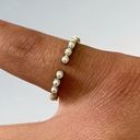 Silver Pearl Open Zinc Alloy Ring Photo 0