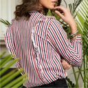 Tuckernuck  The Shirt by Rochelle Behrens The Ruffle Shirt Stripe NWT Size XS Photo 1