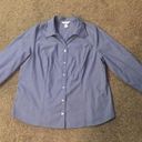 cj banks  Blouse Womens 1X Used Blue V-Neck Button Front Photo 7