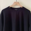 Banana Republic  Women’s Scuba Knit Side Zip Crewneck Sweatshirt in Black Size M Photo 3