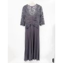 La Femme  Gunmetal Gray Ruched Twist Column Formal Gown Photo 4