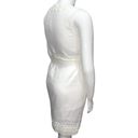 Isaac Mizrahi  for Target Womens Size 12 White Sheath Dress Bejeweled Slit Neck Photo 5