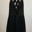 Opening Ceremony  Black Linen Bustier Dress Exposed Front Zipper Cut Out Photo 2