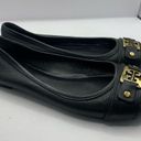 Tory Burch  CLINES Pebble Leather Black Open Toe Ballet Flats 7M Used Photo 3