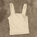 American Eagle Outfitters Ribbed White Square-neck tank top Photo 0