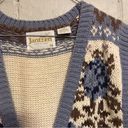 Jantzen Womens M VTG Nordic Design Blue Beige Brown Cotton Ramie Sweater Vest Photo 1