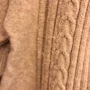 Banana Republic Wool Blend V Neck Cable Knit Faux Wrap Short Sleeve Tan Brown S Photo 5